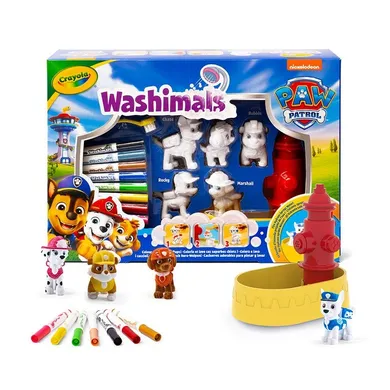 Crayola, Washimals, Psi Patrol, figurki do kolorowania zmywalnymi flamastrami, 5 szt.