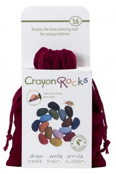 Crayon Rocks, kredki woskowe w aksamitnym woreczku, 16 kolorów