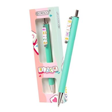 Cresco, Block, długopis z koralikami, w etui, smile, zielony