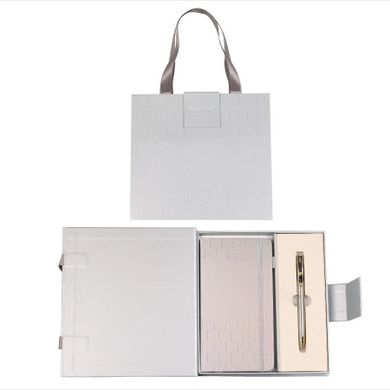 Cresco, Classic, długopis + notes premium w pudełku, srebrno-złoty