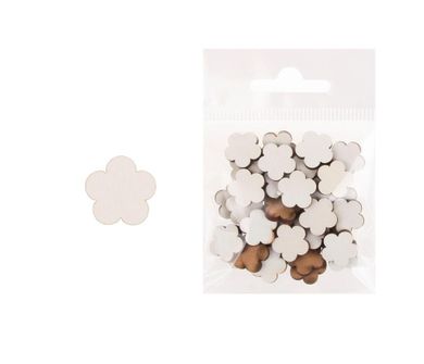 Cresco, dekoracja drewniana, kwiat mały, 36 szt.