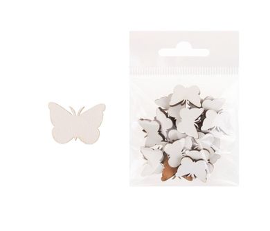Cresco, dekoracja drewniana, motyl średni, 24 szt.