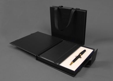 Cresco, Symphony, długopis + notes premium w pudełku, czarno-złoty