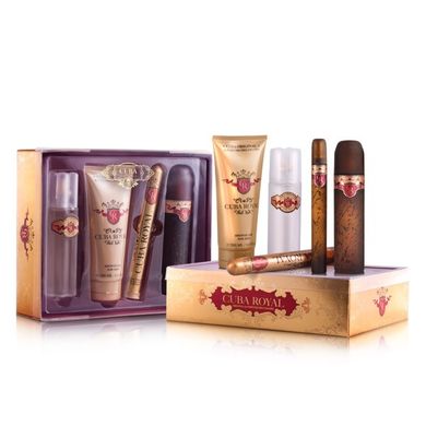 Cuba Original, Cuba Royal, zestaw upominkowy, woda toaletowa, 100 ml + woda toaletowa, 15 ml + żel pod prysznic, 200 ml + balsam po goleniu, 100 ml