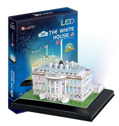 Cubic Fun, Biały Dom, puzzle 3D Led, 56 elementy