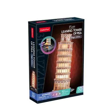 Cubic Fun, Krzywa Wieża w Pizie, puzzle 3D LED, 42 elementy