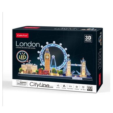 Cubic Fun, Londyn Cityline, puzzle 3D, LED, 186 elementów