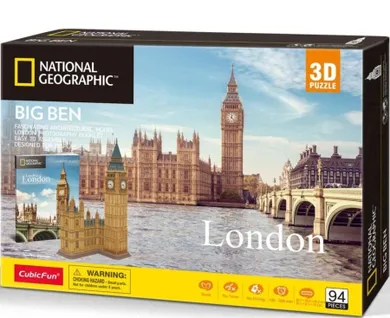 Cubic Fun, National Geographic, Big Ben, puzzle 3D, 94 elementy