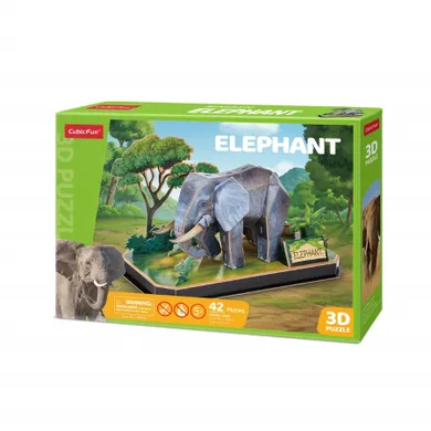 Cubic Fun, Zwierzęta, Słoń, puzzle 3D, 42 elementy