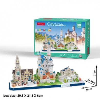 Cubicfun, City Line, Bawaria, puzzle 3D, 178 elementów