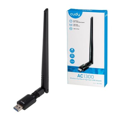 Cudy, karta sieciowa, WU1400 AC1300 USB 3.0, z anteną zewnętrzną 5dbi