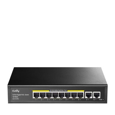 Cudy, przełącznik, switch, GS1010PE 8-Port Gigabit PoE+ 120W 2xGbE Uplink