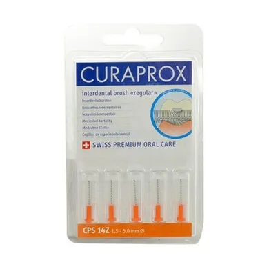 Curaprox, czyściki międzyzębowe, końcówki Regular CPS14, pomarańcz stożek, 5 szt.