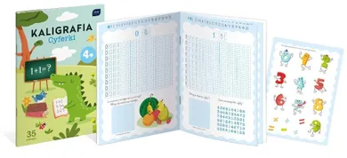 Cyfry + zadania. Kolorowanka z naklejkami