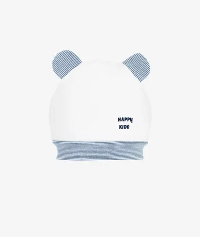 Czapka chłopięca, biała, uszy, Happy kido, Iltom