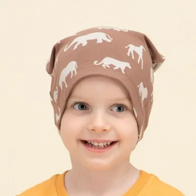 Czapka chłopięca, brązowa, Pinokio