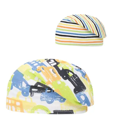 Czapka chłopięca, dwustronna, mix, samochody, paski, Döll