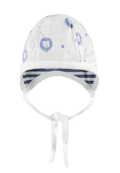 Czapka chłopięca, dwustronna, niebiesko-biała, Bellybutton