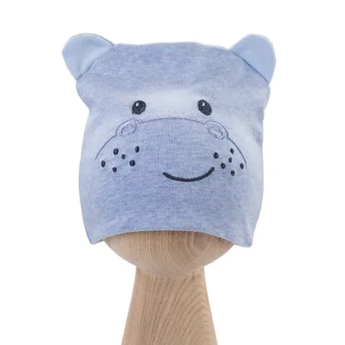 Czapka chłopięca, niebieska, hipopotam, Eevi