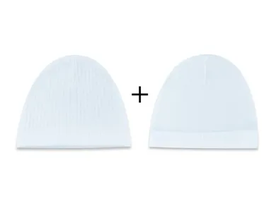 Czapka chłopięca, niebieska, zestaw, 2 szt., MimiNu