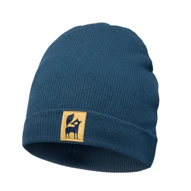 Czapka chłopięca, prążkowana, granatowa, Pinokio