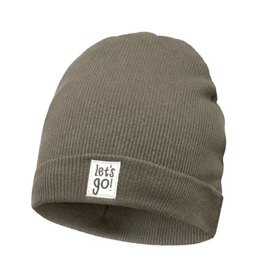 Czapka chłopięca, prążkowana, szara, Pinokio