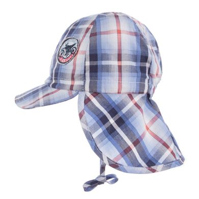 Czapka chłopięca safari, wiązana, niebieska, Döll