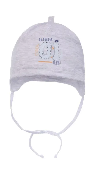 Czapka chłopięca, szara, Ambra