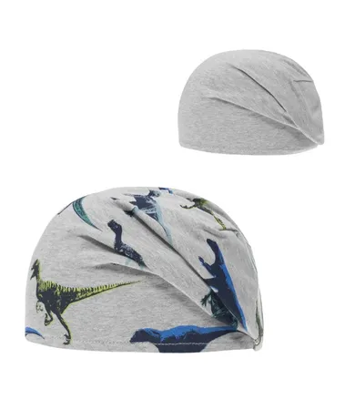 Czapka chłopięca, szara, dinozaury, Döll