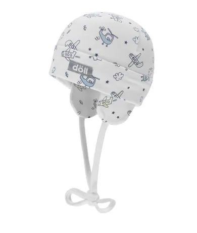 Czapka chłopięca, wiązana, biała, Döll
