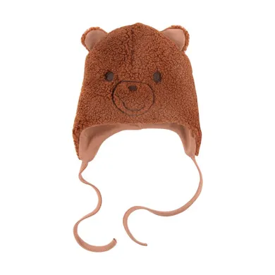 Czapka chłopięca, wiązana, brązowa, Eevi