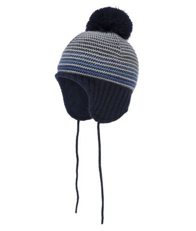 Czapka chłopięca, wiązana, mix, paski, Döll