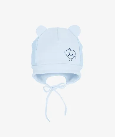 Czapka chłopięca, wiązana, niebieska, Iltom