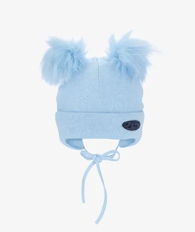 Czapka chłopięca, wiązana niebieska, Iltom