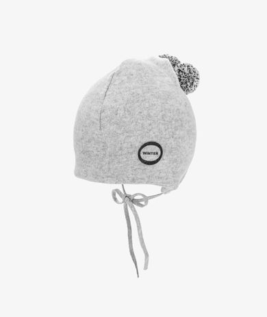 Czapka chłopięca, wiązana, szara, Iltom