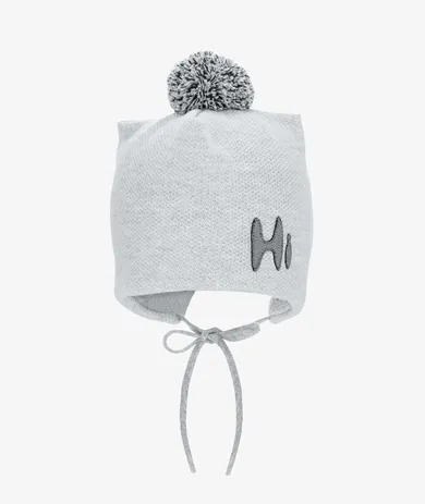 Czapka chłopięca, wiązana szara, Iltom