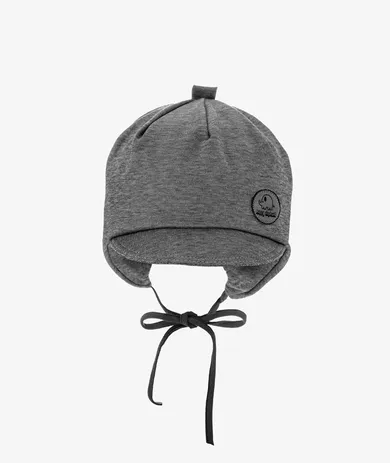 Czapka chłopięca, wiązana, szara, Iltom