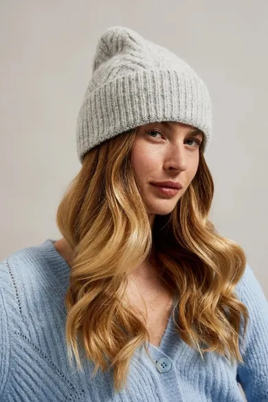 Czapka damska, szara, Moodo