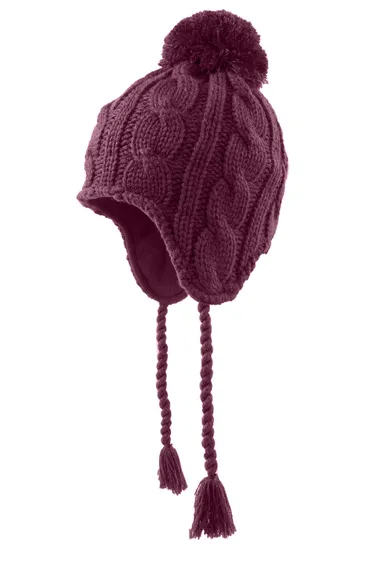 Czapka dziecięca, bordowa, pompon, Döll