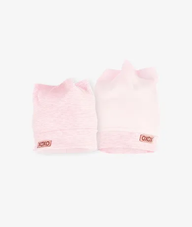 Czapka dziecięca, dwustronna, jasnoróżowa, Iltom