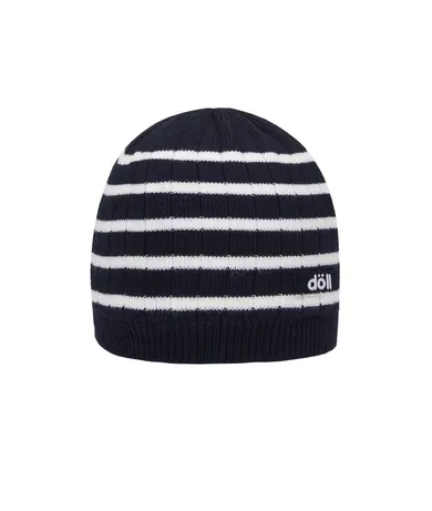 Czapka dziecięca, niebiesko-biała, paski, Döll