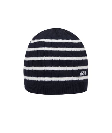 Czapka dziecięca, niebiesko-biała, paski, Döll