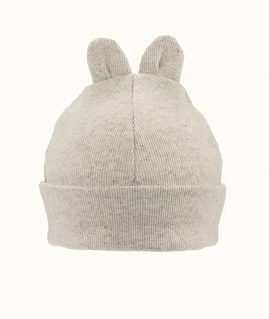 Czapka dziecięca, prążkowana, beżowa, Iltom