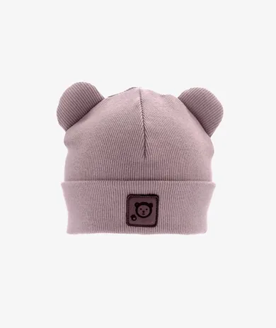 Czapka dziecięca, prążkowana, fioletowa, Iltom