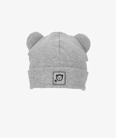 Czapka dziecięca, prążkowana, szara, Iltom