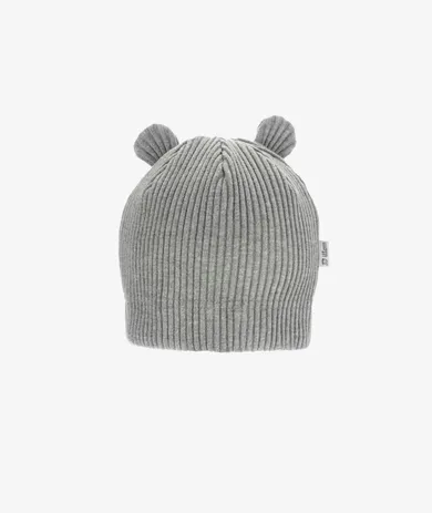 Czapka dziecięca, prążkowana, szara, Iltom