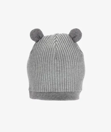 Czapka dziecięca, prążkowana, szara, Iltom