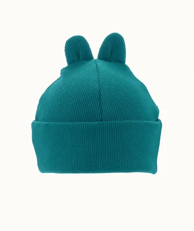 Czapka dziecięca, prążkowana, zielona, Iltom