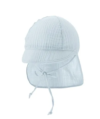 Czapka dziecięca safari, wiązana, niebieska, Iltom