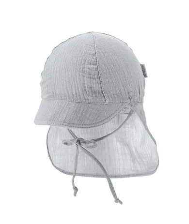 Czapka dziecięca safari, wiązana, szara, Iltom